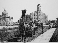 Zameer Hussain, untitled 8 X 11 Inch, Pen ink on paper, Cityscape Painting -AC-ZAH-052